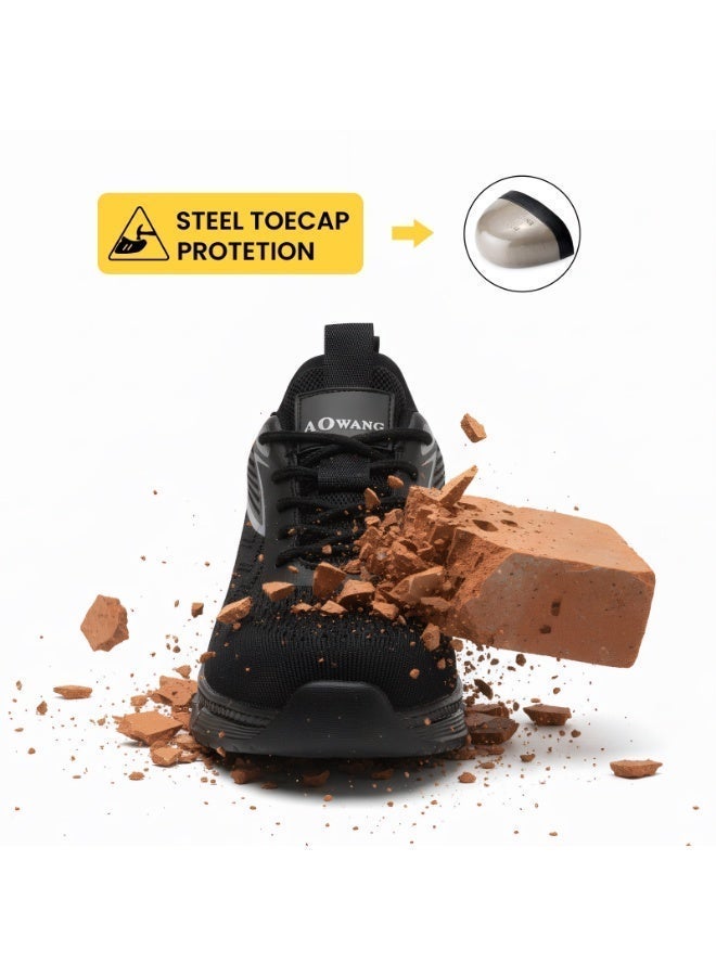 AOwang Steel Toe Shoes for Men Lightweight Safety Shoes Comfortable Puncture Proof Slip On Indestructible Work Shoes and Fashion Sneakers. - Image 4
