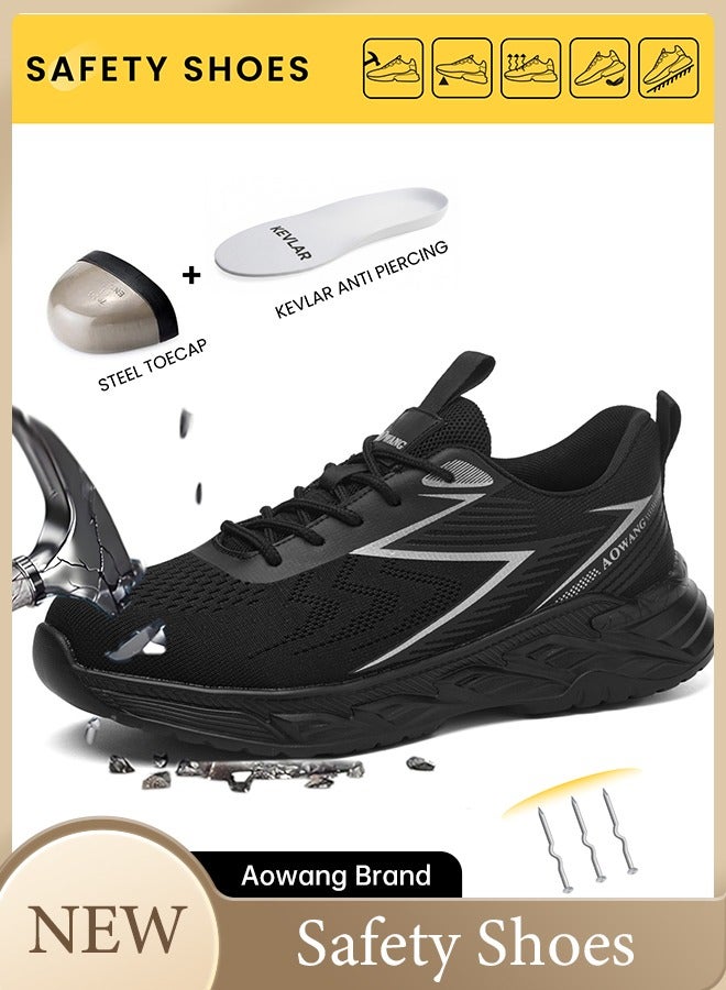 AOwang Steel Toe Shoes for Men Lightweight Safety Shoes Comfortable Puncture Proof Slip On Indestructible Work Shoes and Fashion Sneakers. - Image 1