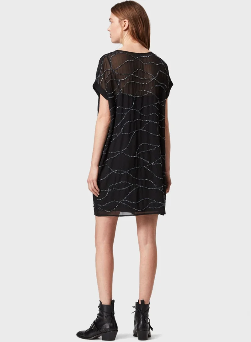 all saints Loran Embellished Dress