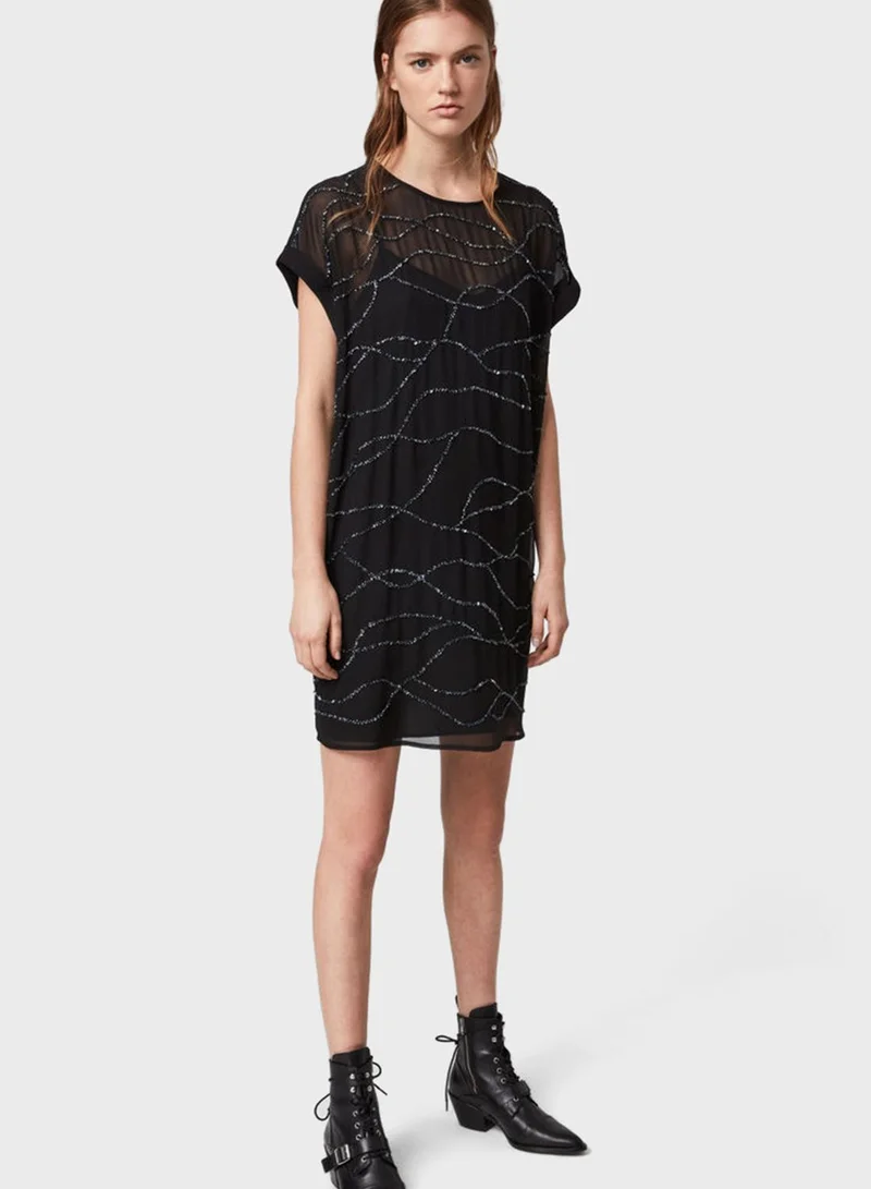 all saints Loran Embellished Dress