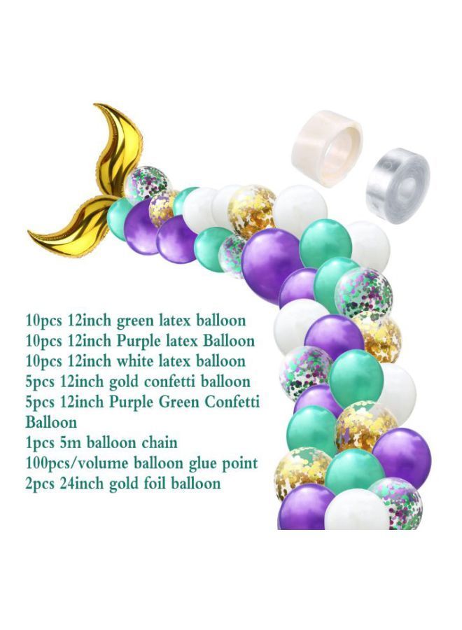 NIBEMINENT 43-Piece Custom Mermaid Metallic Balloon Set - Image 2