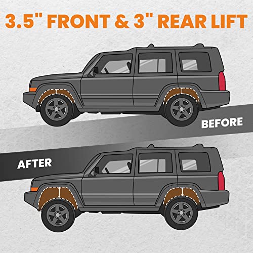 Waverspeed 3.5" Front 3" Rear Leveling Kit for Jeep Grand Cherokee WK 2005-2010, Commander XK 2006-2010 Suspension Lift Kit - Image 2