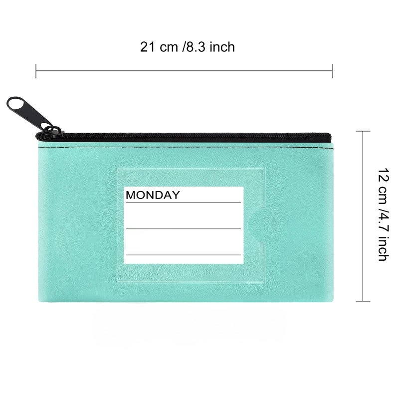 Sinzip 8 Pack Bank Deposit Money Wallet, Heavy Duty Leatherette Security Zipper Wallet with Clear Window, Coin Bag, Cash Bag, Tool Pouch, Assorted Colors (8 Pack-Small Size) - Image 5