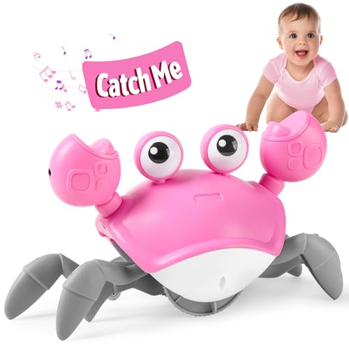 Hirger Crawling Crab Baby Girl Toy Dancing Walking Infant Toy for Tummy Time Sensory Toy for 361218 Months Babies Toddlers 123 Musical Birthday Gift - Image 1
