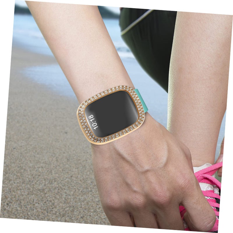 غطاء واقي من حجر الراين المطلي بالكهرباء لجهاز Fitbit Sense سهل التركيب - Image 3