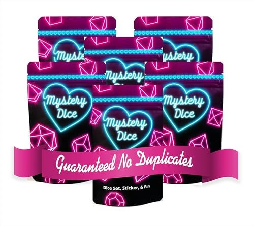 1985 Games Mystery Sweetheart Love Dice Set of 7 Polyhedral Dice Wide Range of Patterns RPG Dice Table Games Sweetheart Pack of 6 - Image 1
