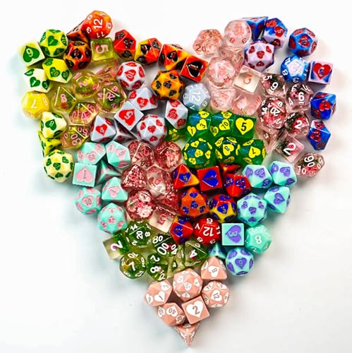 1985 Games Mystery Sweetheart Love Dice Set of 7 Polyhedral Dice Wide Range of Patterns RPG Dice Table Games Sweetheart Pack of 6 - Image 5