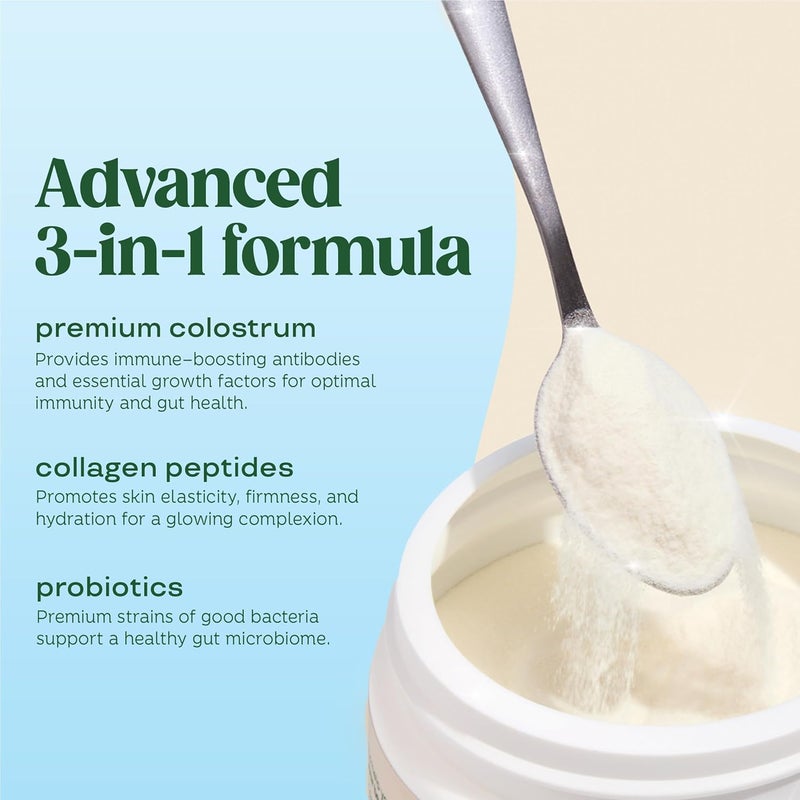 Bloom Nutrition Bovine Colostrum Powder with Vitamin B12 for Gut Health Immune Support Hair Growth  Beauty Supplement  Unflavored 25 Servings - Image 5