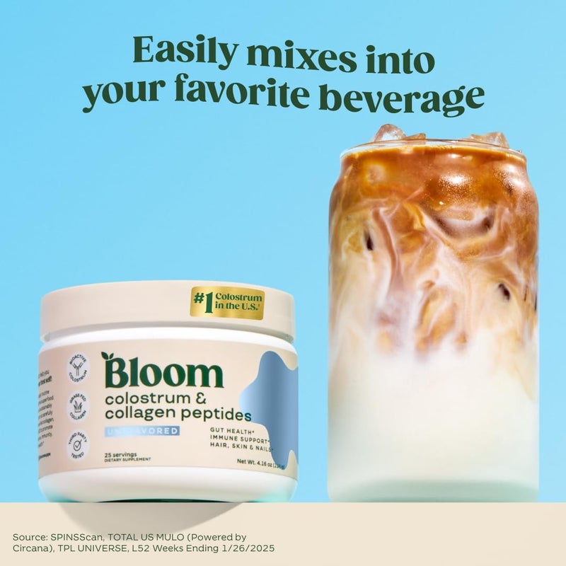 Bloom Nutrition Bovine Colostrum Powder with Vitamin B12 for Gut Health Immune Support Hair Growth  Beauty Supplement  Unflavored 25 Servings - Image 2