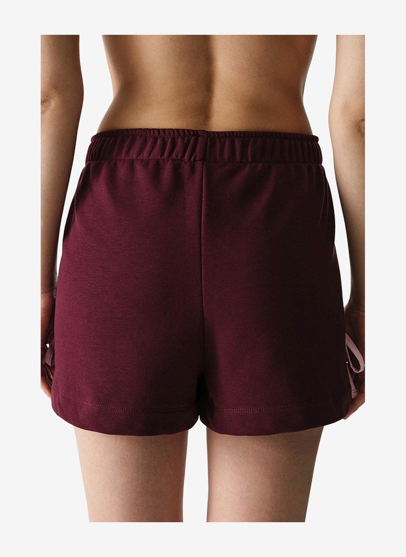 Penti Women Bow Detailed Bordeaux Shorts - Image 2