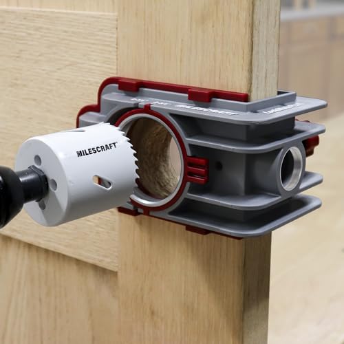 Milescraft 7301 Door Kit For Installing Door Locks Knobs and Hinges SelfClamping Lock Jig with BiMetal Hole Saws Rout Common Hinge Mortises on Standard Doors Cutting Tools Included - Image 3