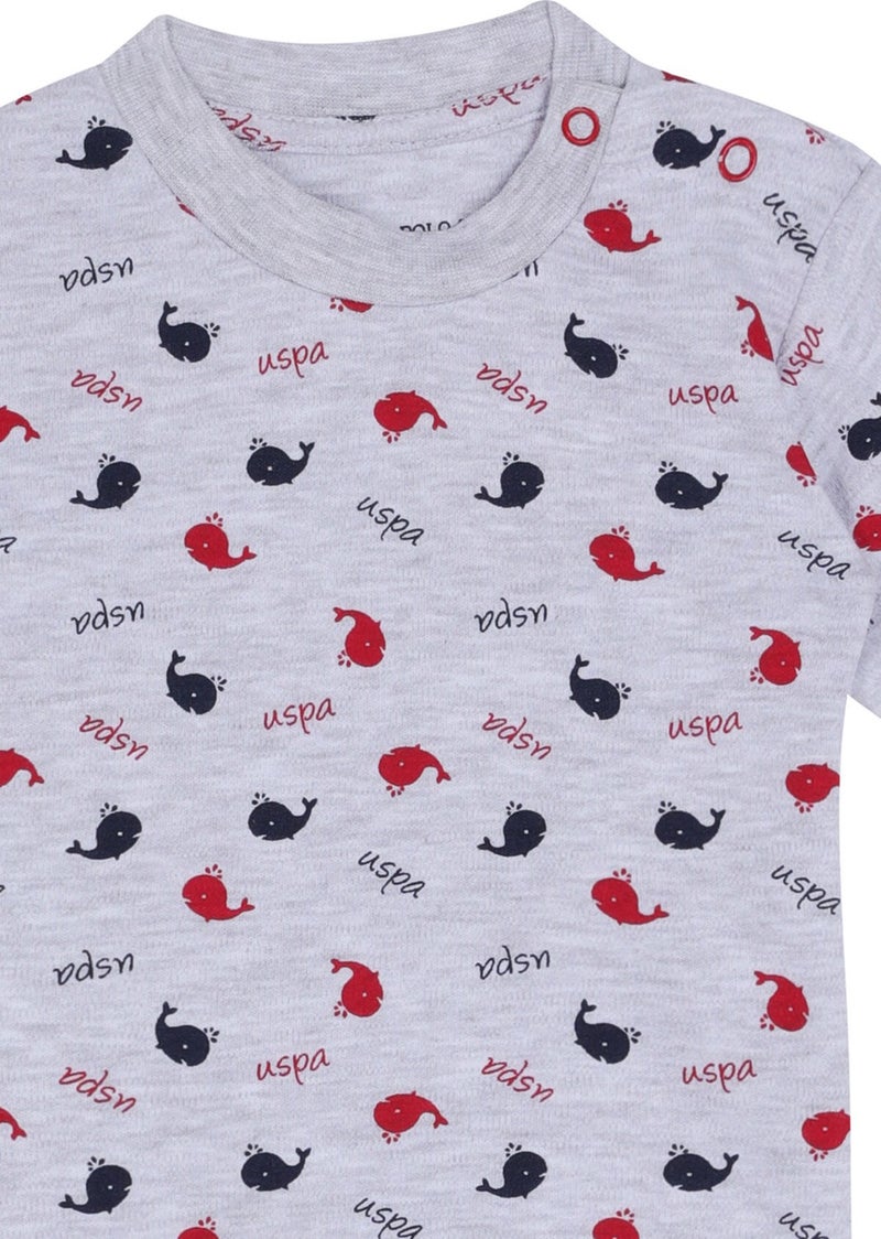 U.S. Polo Assn. Snow Melange Long Sleeve Baby Girl Bodysuit - Image 3