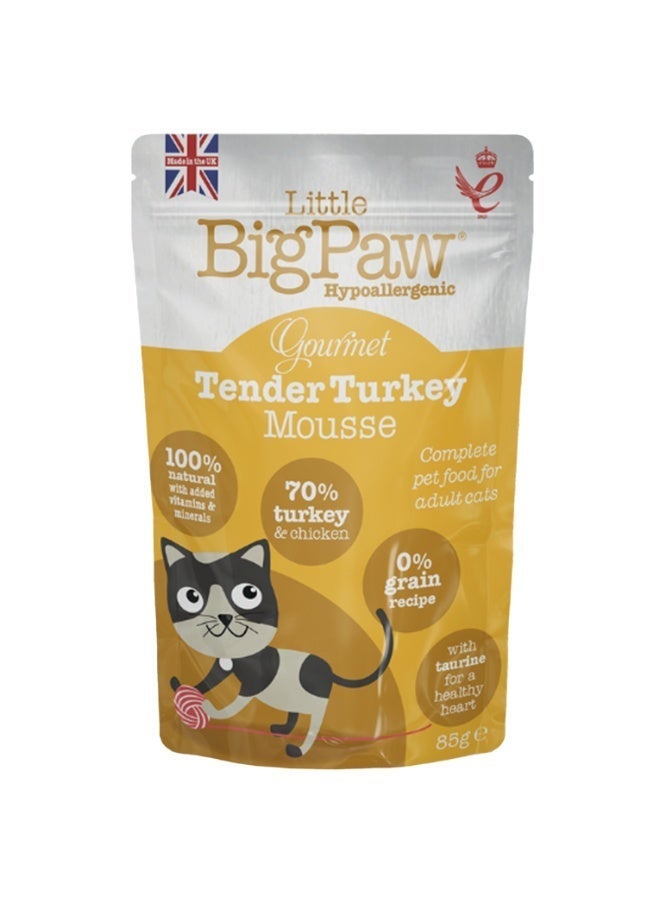 Little Big Paw Gourmet Turkey Mousse Cat And Kitten Wet Food 85G - Image 1