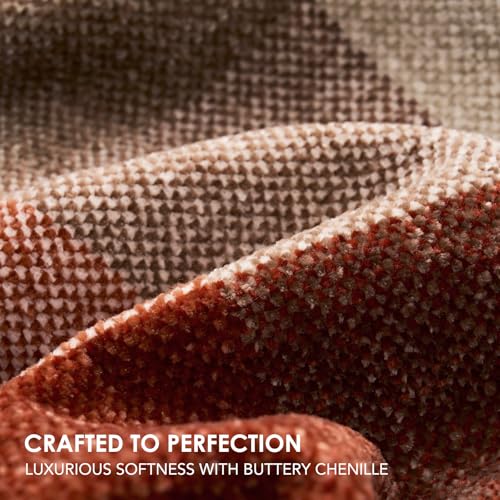EVERGRACE Plaid Chenille Throw Blanket for Couch, Super Soft Cozy Decorative Fall Throw Blanket with Tassels for Bed Sofa Gift, Lightweight Harvest Plaid Throw Blanket for Autumn 50”x60” - Image 3