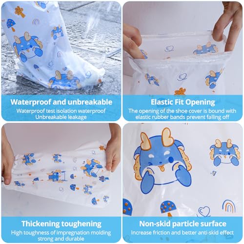May Eileen 10-Pack Kids' Rain Shoe Covers - Waterproof, Dinosaur Pattern, 13.78×11.02 in, Fits Ages 3-8, Ideal for Rainy Days & Outdoor Activities - Image 4