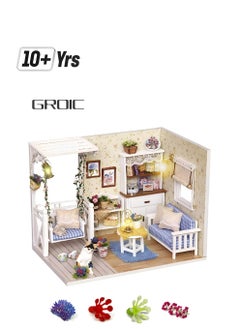 GROIC DIY Miniature Dollhouse Kit with Furniture, Creative Tiny Room kit Doll House LED Light Accessories Plus Dust Proof, Romantic Artwork Gift (Kitten Diary)  - Image 1