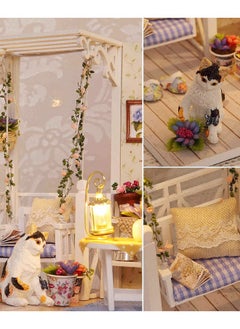 GROIC DIY Miniature Dollhouse Kit with Furniture, Creative Tiny Room kit Doll House LED Light Accessories Plus Dust Proof, Romantic Artwork Gift (Kitten Diary)  - Image 5