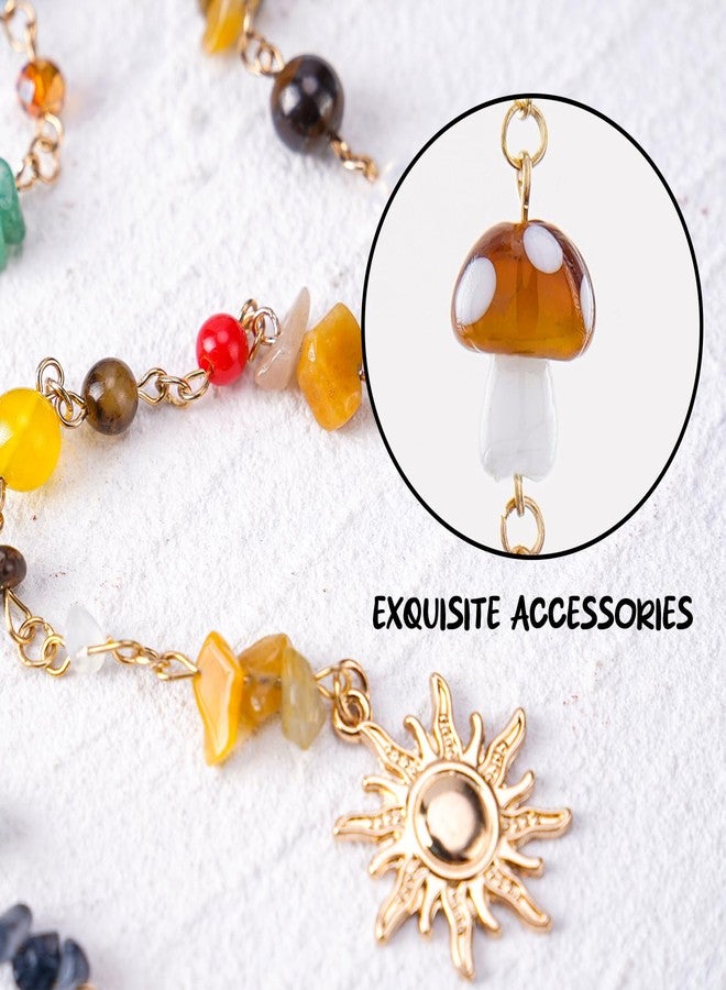 FRESHME Hair Charms for Braids - 2PCS Long Colorful Natural Stone Loc Jewelry for Black Women with Sun Moon Pendants Dreadlock Hair Cuffs Rings for Renaissance Renfaire Festival Hairstyle Decoration - Image 5
