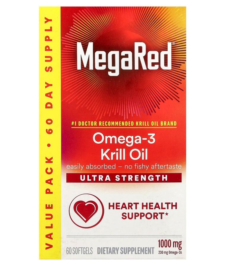 MegaRed Superior Omega-3 Krill Oil Ultra Strength 1000 mg 60 Softgels