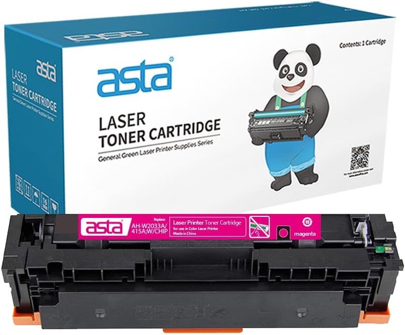 استا خرطوشة حبر W2033A مع شريحة 415A 415 متوافقة مع طابعات HP Color LaserJet Pro M454dn M454dw MFP M479dw M479fdn M479fdw M479fnw، بديل W 2033 A، مستهلك مكتبي (أرجواني) - Image 1