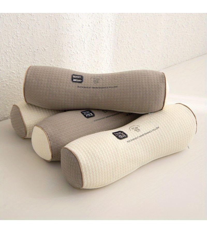 1pc Triangular Neck Protector Pillow Round Cylindrical Sleep Assist Long Hug Pillow Natural Filled Comfortable Cushion Family Holiday Birthday Gift Bedroom Decor Beige 5 91x17 72 Inch - Image 2