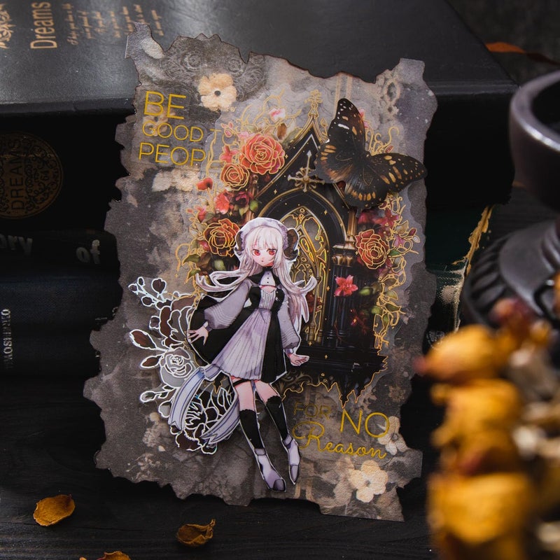 YOKSAS 180 Sheets Dark Fantasy Gothic Vintage Cat Rose Decoupage Paper for Scrapbooking, Collage Art Projects, Antique Graveyard & Haunted Castles, Vintage Halloween Junk Journal Craft Paper - Image 4