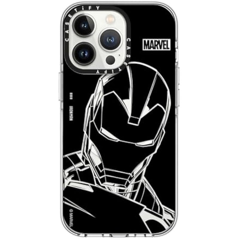 Casetify Clear iPhone 13 Pro Case 【Iron Man Co-Lab/Not Yellowing / 6.6ft Drop Protection/Compatible with Magsafe】 - Iron Man - Black - Clear - Image 1