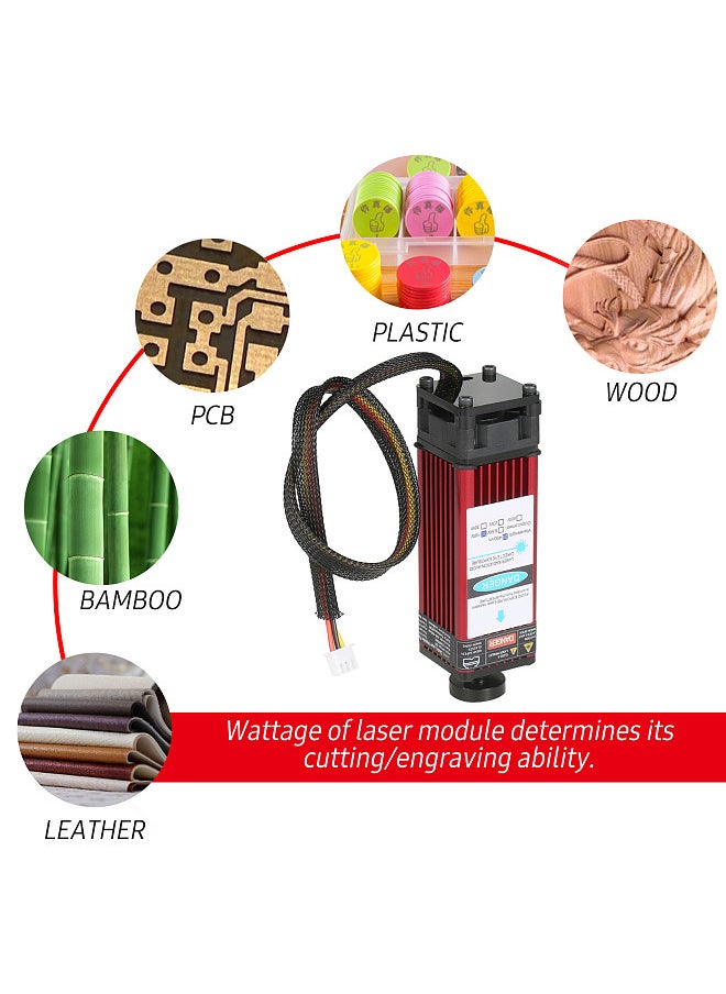 Generic 10W Laser Module 450nm Engraving Laser Head Adjustable Focal Length High Precision Engraving Plastic Leather Wood Acrylic for Laser Engraving Machine CNC Router Cutting Machine  - Image 4