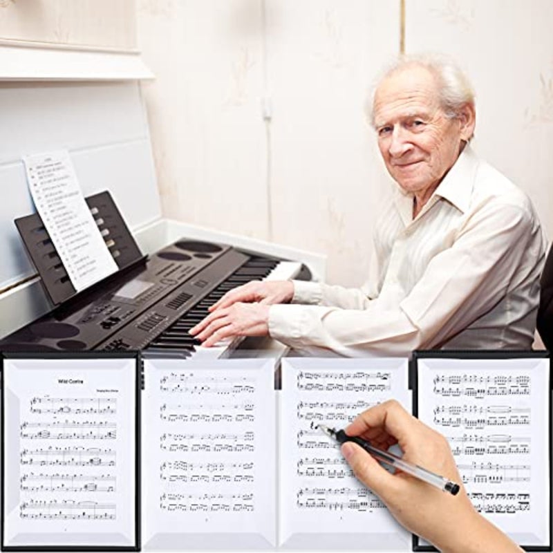 Sheet Music Folder Music Storage Holder Folder 10 Pages A4 Size 18 Pockets File Organizer for Writing Drawing and Modifying Storing Files - Image 5