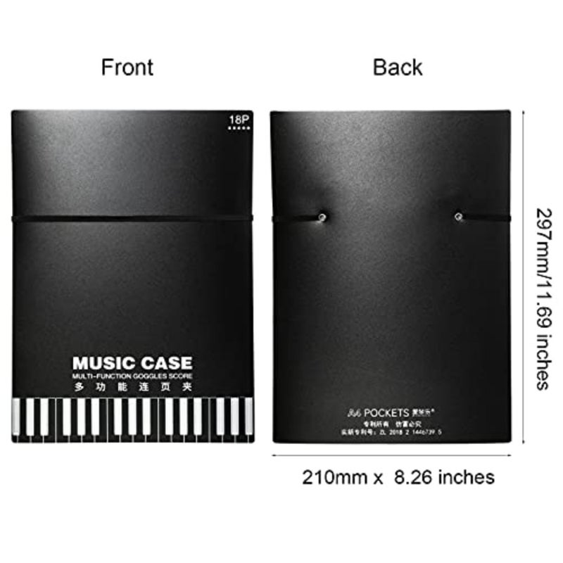 Sheet Music Folder Music Storage Holder Folder 10 Pages A4 Size 18 Pockets File Organizer for Writing Drawing and Modifying Storing Files - Image 2