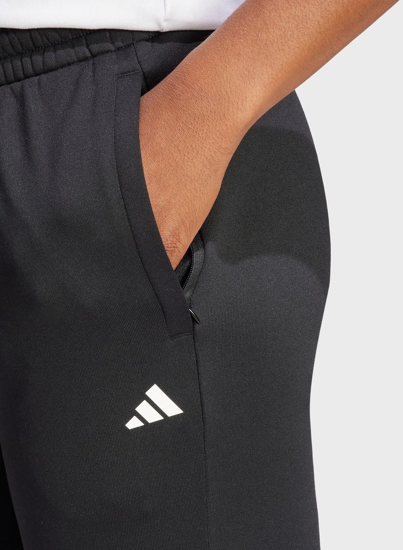 Adidas AEROREADY Game and Go Regular Tapered Fleece Joggers - Image 4