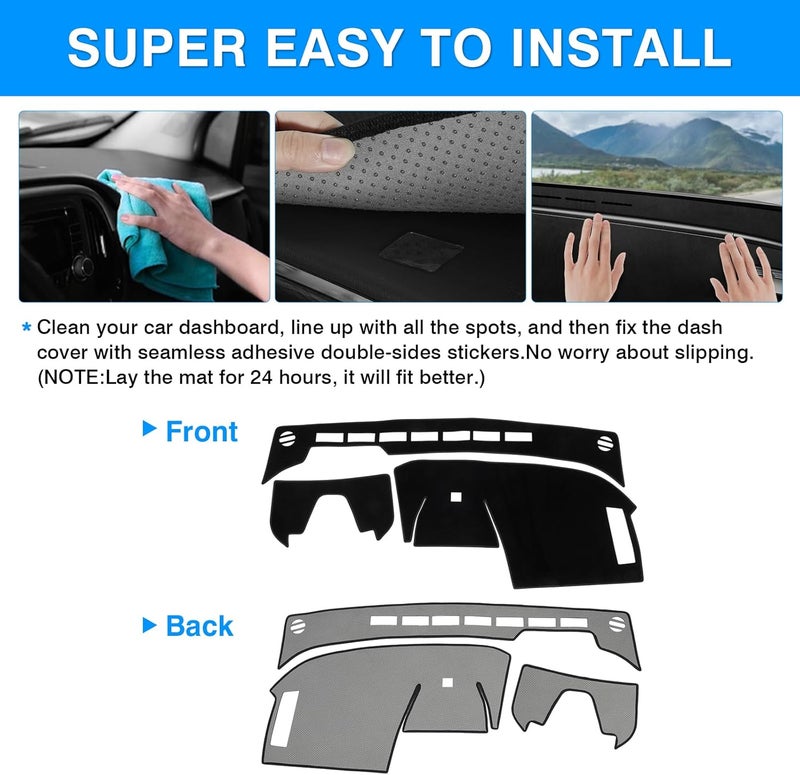 Autorder Various size alternatives Dashboard Cover Mat for Toyota bZ4X /Subaru Solterra 2023 2024 Accessories Dash Cover Upgrade Velvet Dash Mat Sunshade Glare UV Rays Protector Efficiency boosted construction - Image 5