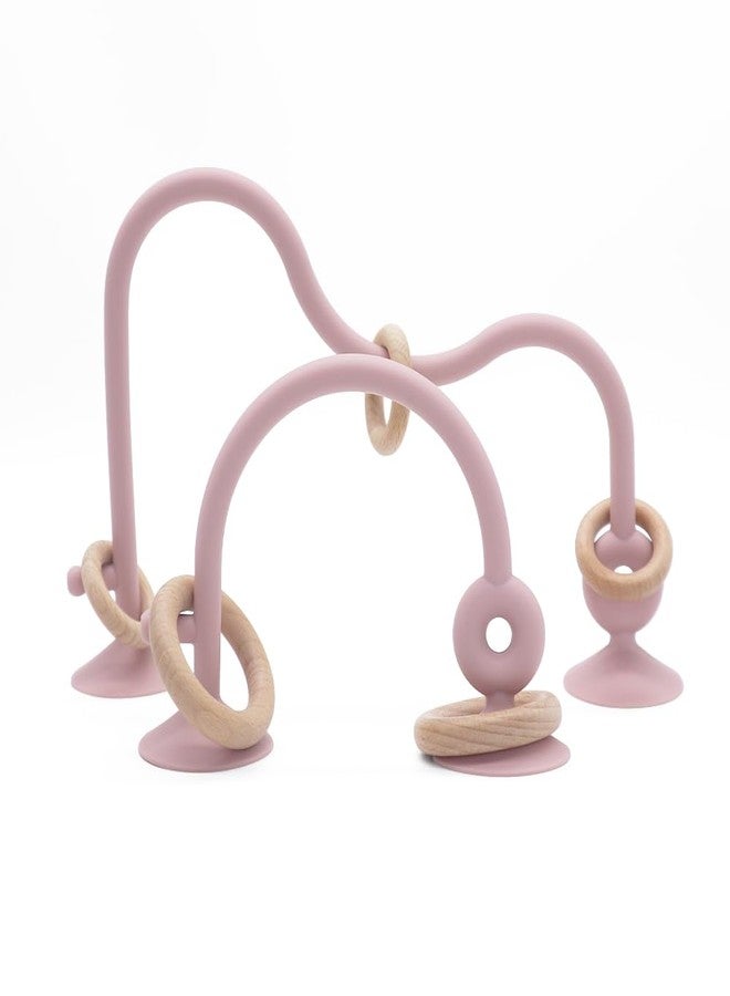 zeeloopbee High Chair Toys with Suction Cups for Infant Toddlers,Food Grade Silicone Teething Toy for Kids 6 9 12 18 M+,Interactive Toys for 1 Year Old，Perfect for Travel and Restaurant（Pink） - Image 1