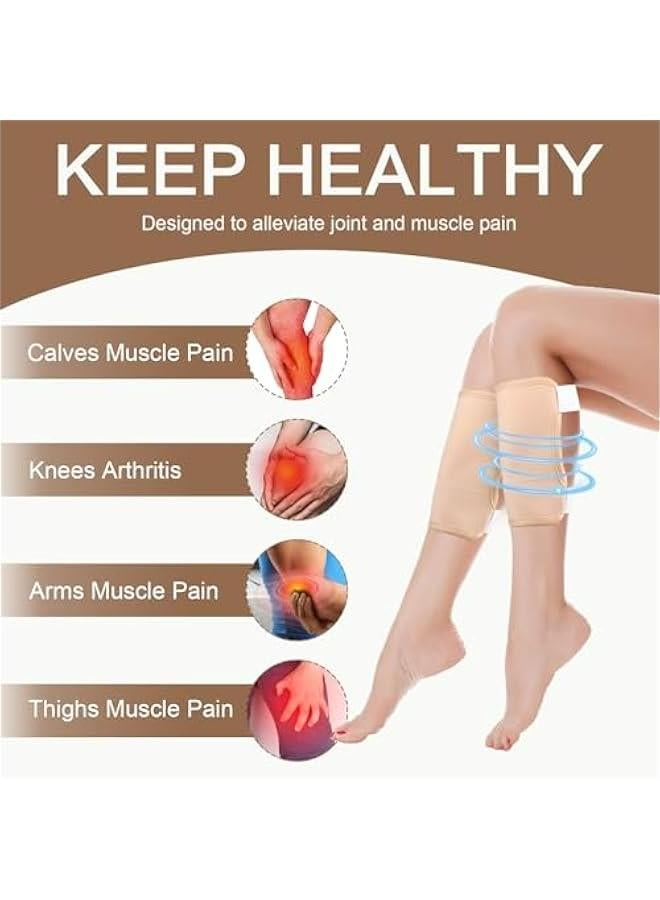 Generic 2-Pack Organic Cotton Castor Oil Compress Wrap for Knee, Elbow, Arm, Thigh with Adjustable Strap - Waterproof & Anti-Leak  - Image 2