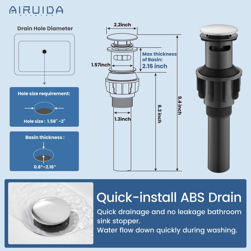 Airuida Vessel Sink Faucet Chrome Polish Tall Waterfall Bathroom Sink Faucet Single Handle Single Hole Bathroom Faucet One Hole Lavatory Vanity Mixer Tap With Pop Up Drain And Supply Hoses - Image 4