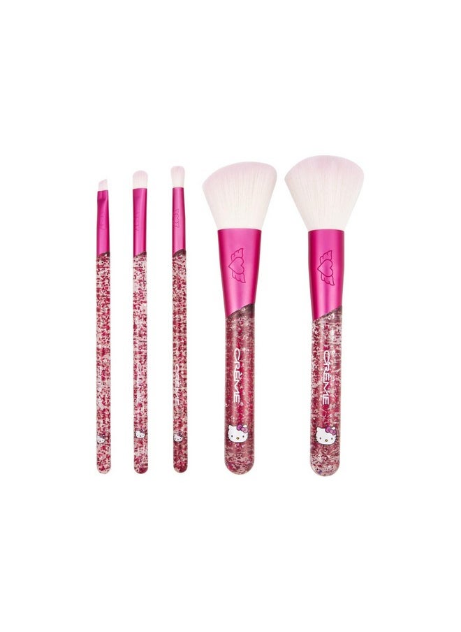 The Creme Shop - The Creme Shop Hello Kitty Luv Wave Brush Collection Versatile & Silkysoft Makeup Brushes Precise Shader Blending Brush Angled Detailer Blush Brush Powder Brush Durable & Easy To Wash Set - Image 1