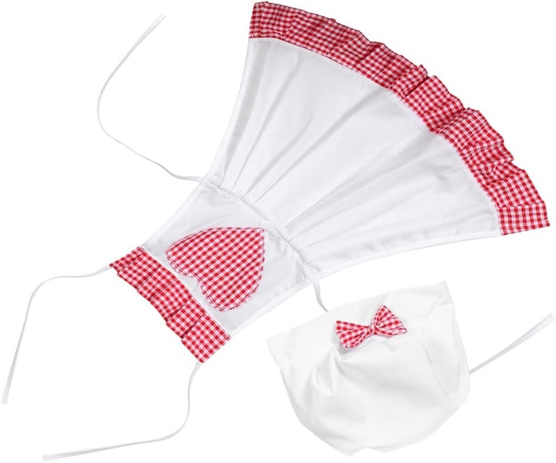 Photoshoot Chef Costume Creative Apron Hat Outfit Size 42X36CM Skin Friendly Material - Image 1