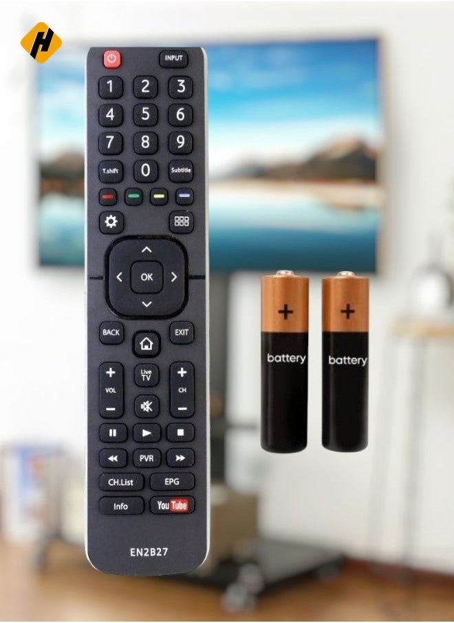 HuHa - EN2B27 Replacement Remote Control for Hisense TV – Compatible with 50M7000UW, 55M7000UWG, 65M7000UWG, 70M7000UWG, 43N3000UW, 50N3000UW, 55N3000UW, 50K321UWT, 55K720UWG – Easy Setup, Battery Included - Image 1
