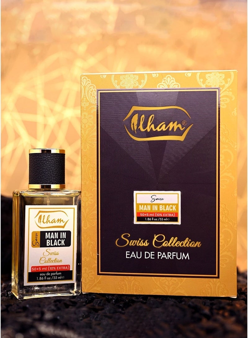 عطور إلهام  سويس مان إن بلاك (50مل+5مل )  55 مل إدو برفيوم للرجال - Image 1