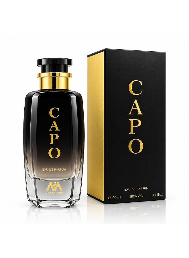 MARCO LUCIO CAPO by Marco Lucio Eau de Parfum for Men 100ml – Long Lasting Fresh Fruity Woody Perfume – Apple, Lemon & Pineapple with Patchouli, Cedarwood, Moss & Amber - Image 1
