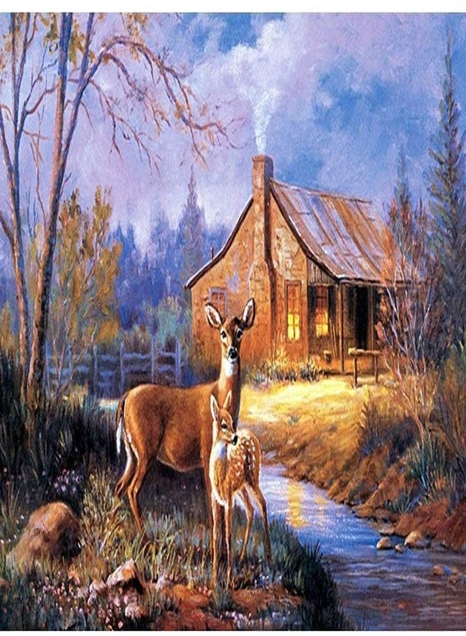 GLNRM Diamond Painting Kit, 12x16inch White Tree of Life Diamond Painting, 5D Diamond Painting Kit for Adults & Kids, Very Suitable for Home Leisure (Deer Painting kit) - Image 1