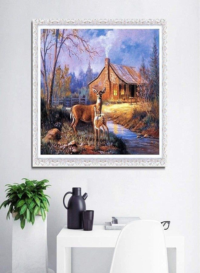 GLNRM Diamond Painting Kit, 12x16inch White Tree of Life Diamond Painting, 5D Diamond Painting Kit for Adults & Kids, Very Suitable for Home Leisure (Deer Painting kit) - Image 2