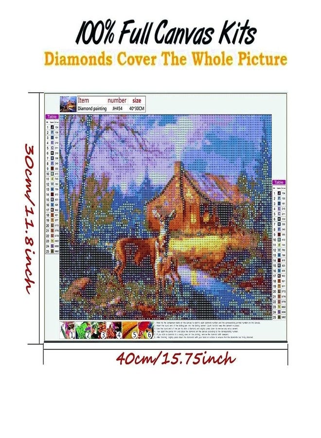 GLNRM Diamond Painting Kit, 12x16inch White Tree of Life Diamond Painting, 5D Diamond Painting Kit for Adults & Kids, Very Suitable for Home Leisure (Deer Painting kit) - Image 3