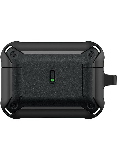 NALANDA Airpods Pro 2 Case Cover with Keychain Clip, Sliding Secure Buckle Rugged Shell Protective Skin Compatible with Airpods Pro 2 Gen Case-Black