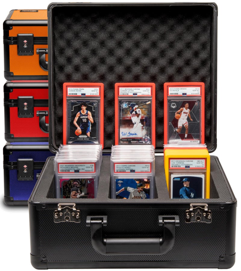 Panopply SLAB ARMOR 3 Row Graded Card Storage Box PSA Slab Case For Graded cards Hold 120+ Slabs Graded Card Case PSA Graded Card Storage Sports Baseball Card Collector Gifts TSA approved lock (BLACK) - Image 1