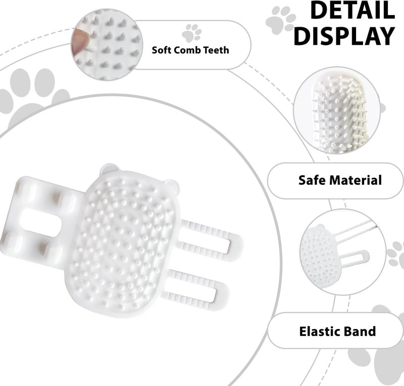 SOLARAE 4 PCS Pet Tickling Artifact for Cats Tickling Comb Pet Brush Adjustable Silicone Cat Scratching Pad Back Scratcher Corner Brush Itch Rub Tool for Dogs Cats (White) - Image 5