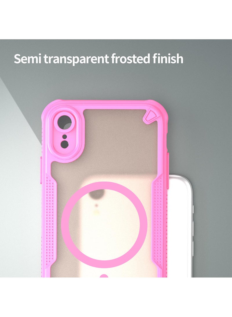 Cover For iPhone XR Armor Glaze MagSafe Magnetic Phone Case Raised edges around the screen and camera lens help prevent scratches - Pink - Image 4