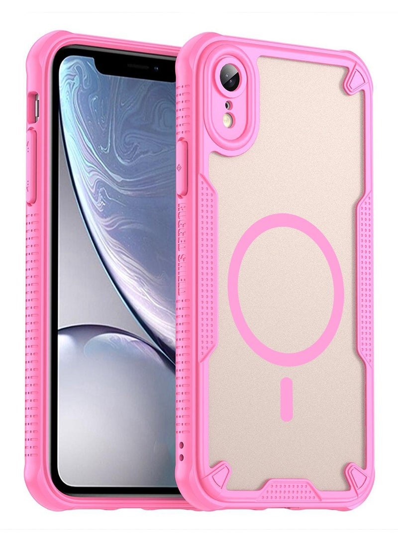 Cover For iPhone XR Armor Glaze MagSafe Magnetic Phone Case Raised edges around the screen and camera lens help prevent scratches - Pink - Image 1