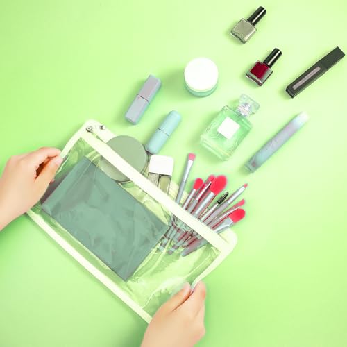 CHENGU 9 Pack Clear Zipper Pouches Multipurpose PVC Waterproof Pouch Document Bag for Teacher School Office Supplies Clear Travel Bags for Cosmetic Wallet Pencil Organize(White Side) - Image 5