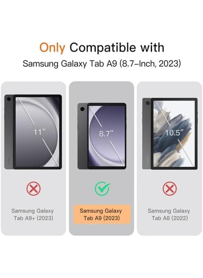 جي تيك حافظة لجهاز سامسونج جالكسي تاب A9 مقاس 8.7 بوصة 2023 مع حامل رفيع وغطاء حماية متعدد الزوايا باللون الأسود - Image 1